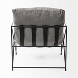 30" Gray And Black Linen Lounge Chair - Homeroots - Flyclothing LLC