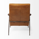 37" Tan And Black Faux Leather Tufted Lounge Chair - Homeroots - Flyclothing LLC