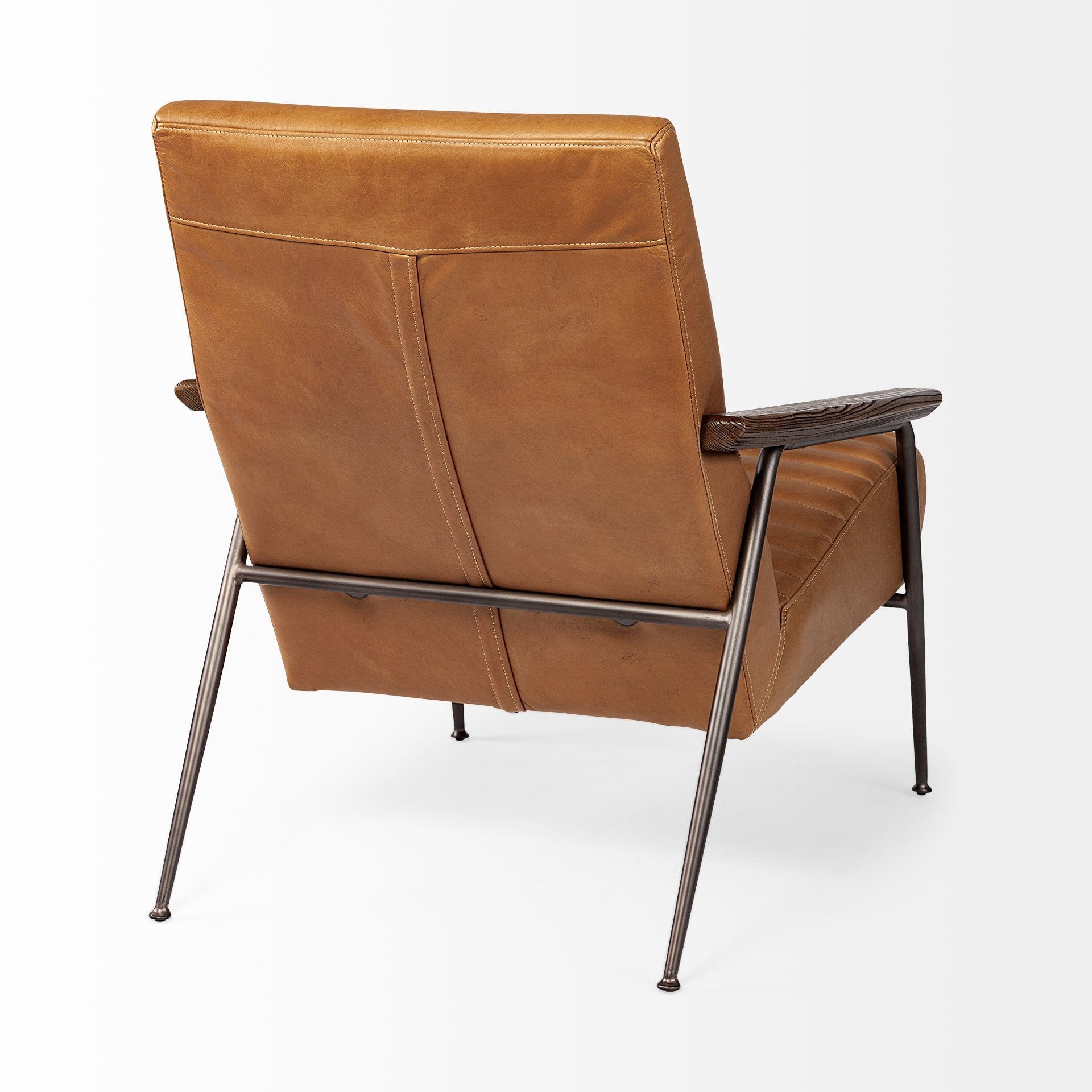 37" Tan And Black Faux Leather Tufted Lounge Chair - Homeroots - Flyclothing LLC