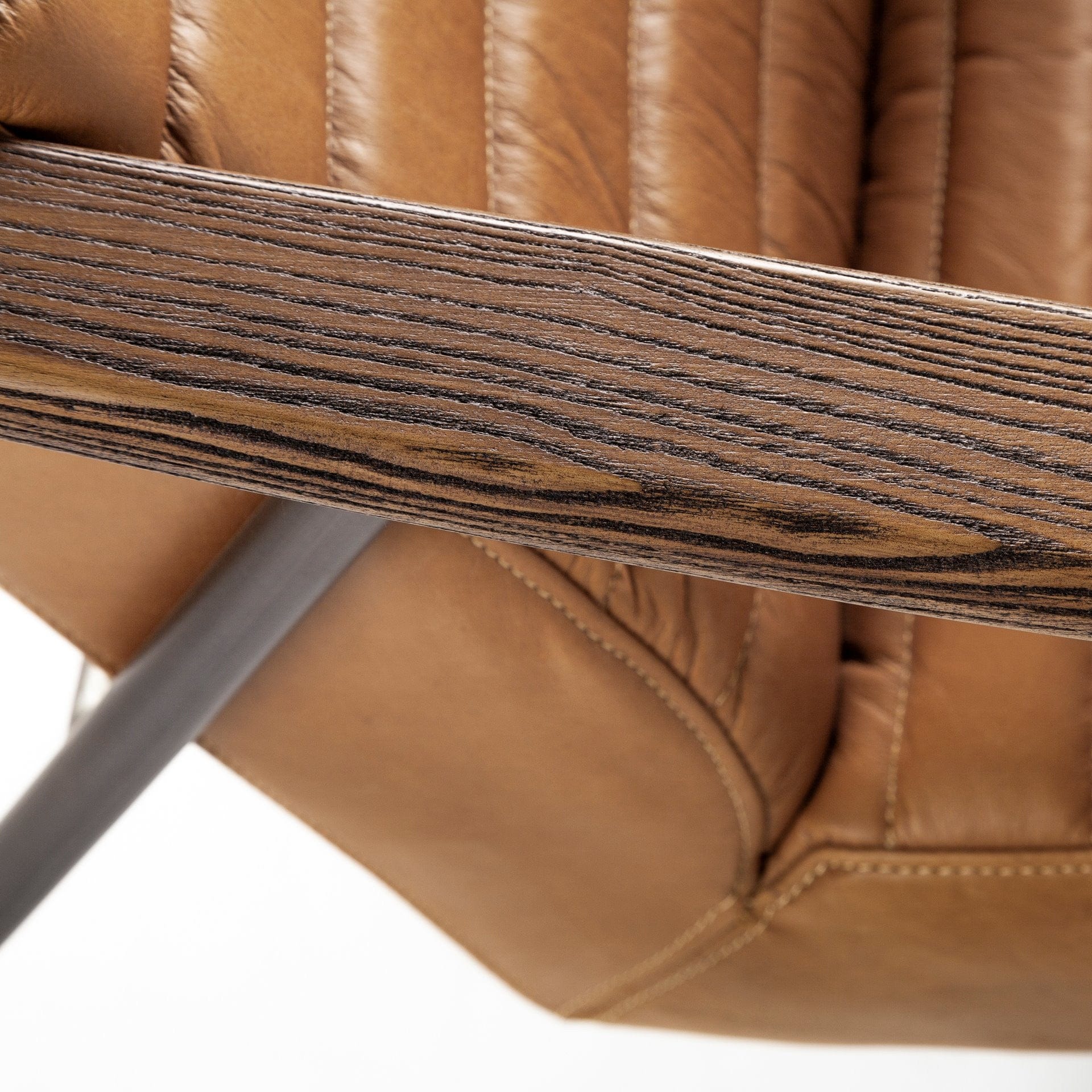 37" Tan And Black Faux Leather Tufted Lounge Chair - Homeroots - Flyclothing LLC