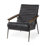 37" Black And Brown Faux Leather Lounge Chair - Homeroots - Flyclothing LLC