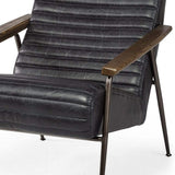 37" Black And Brown Faux Leather Lounge Chair - Homeroots - Flyclothing LLC