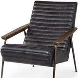 37" Black And Brown Faux Leather Lounge Chair - Homeroots - Flyclothing LLC