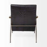 37" Black And Brown Faux Leather Lounge Chair - Homeroots - Flyclothing LLC