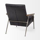 37" Black And Brown Faux Leather Lounge Chair - Homeroots - Flyclothing LLC