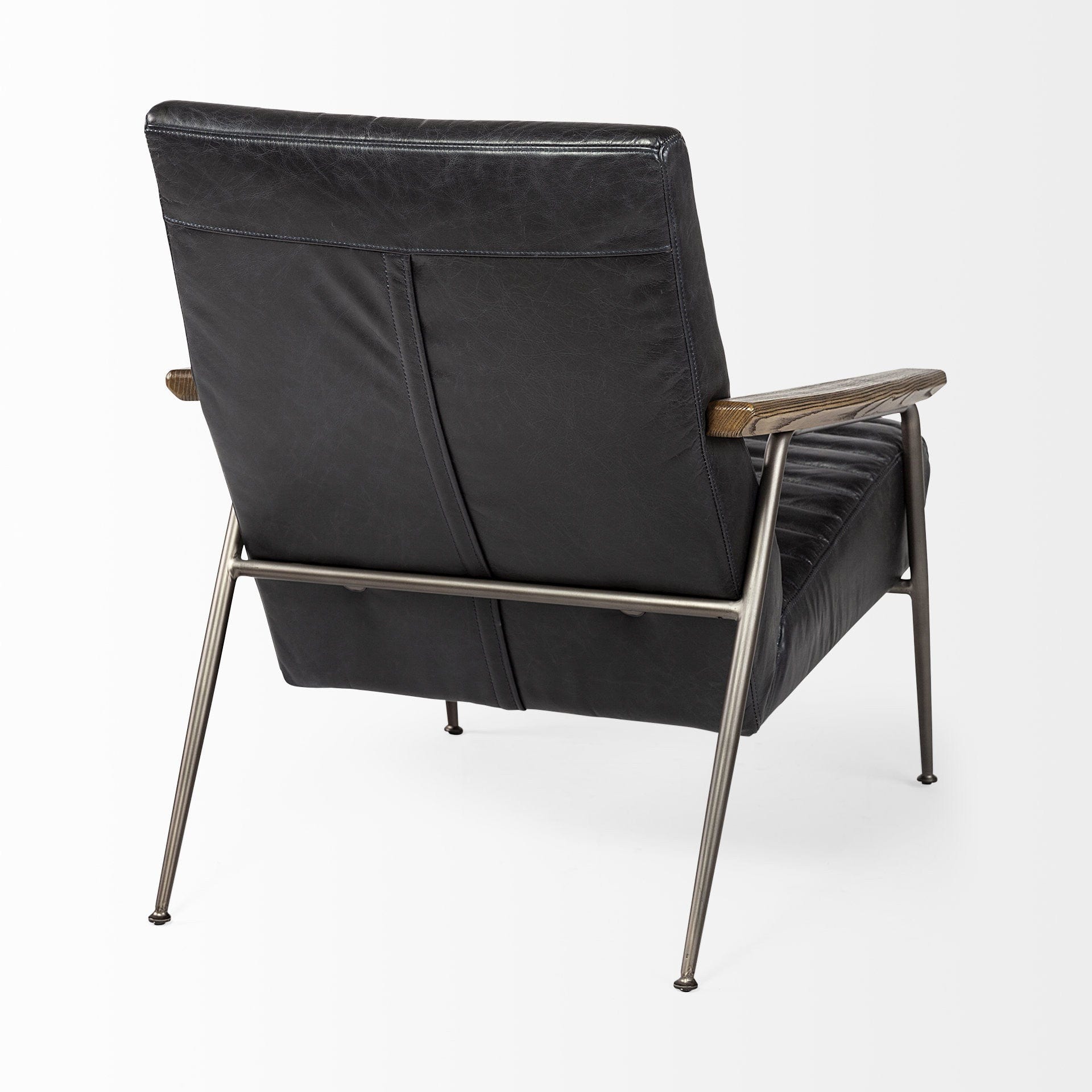37" Black And Brown Faux Leather Lounge Chair - Homeroots - Flyclothing LLC