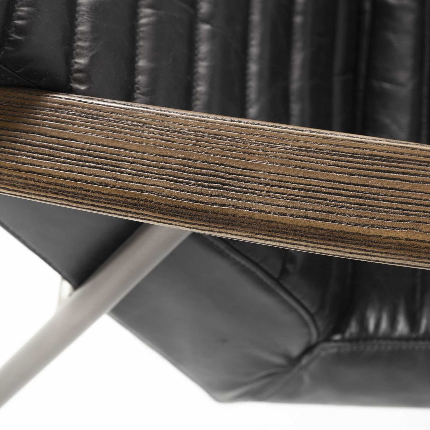 37" Black And Brown Faux Leather Lounge Chair - Homeroots - Flyclothing LLC