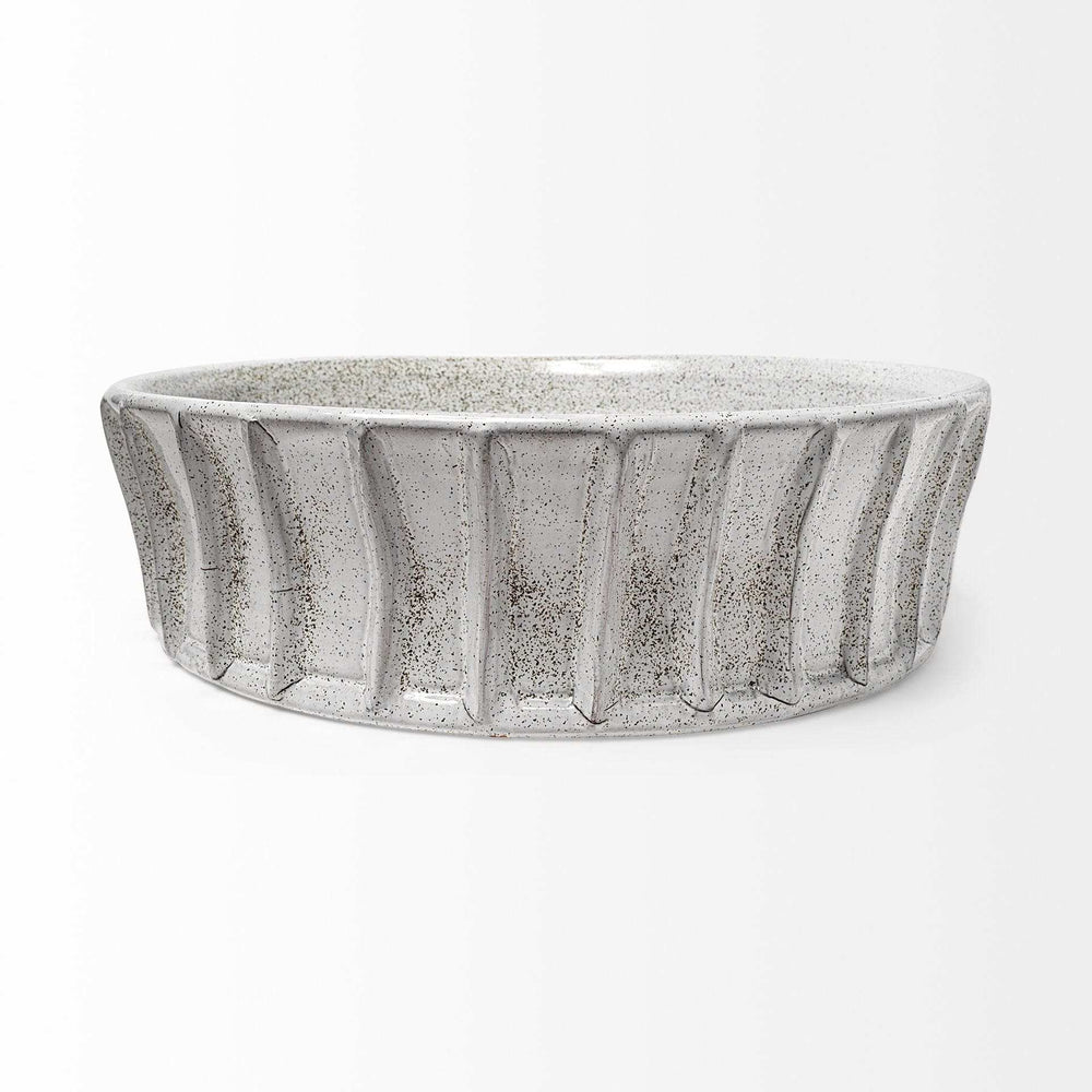 Large White Ceramic Bowl - Homeroots - Flyclothing LLC