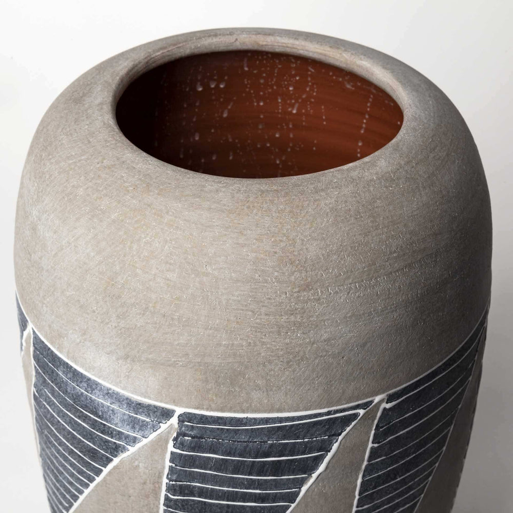 Grey And Brown Ceramic Vase - Homeroots - Flyclothing LLC