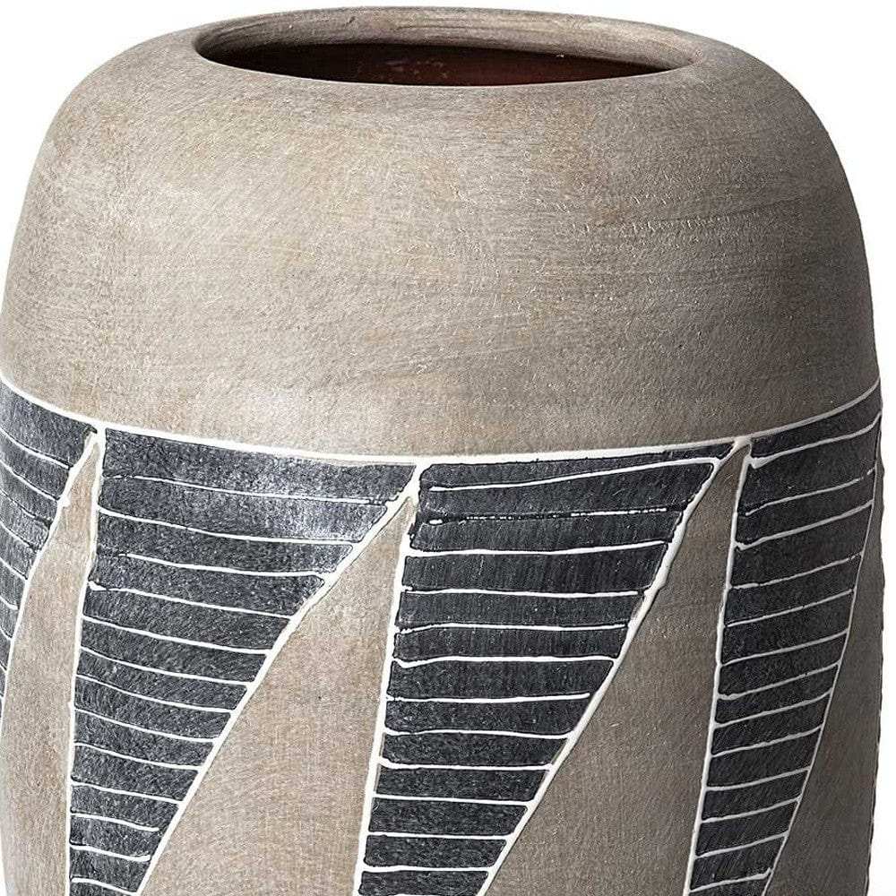 Grey And Brown Ceramic Vase - Homeroots - Flyclothing LLC