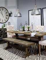 Tufted Cream And Brown Upholstered Linen Wing Back Dining Side Chair - Homeroots - Flyclothing LLC