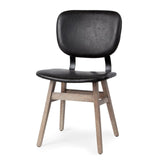 Set Of Two Black And Brown Upholstered Faux leather Open Back Side Chairs - Homeroots