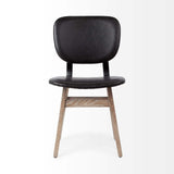 Set Of Two Black And Brown Upholstered Faux leather Open Back Side Chairs - Homeroots - Flyclothing LLC