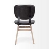 Set Of Two Black And Brown Upholstered Faux leather Open Back Side Chairs - Homeroots - Flyclothing LLC