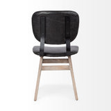 Set Of Two Black And Brown Upholstered Faux leather Open Back Side Chairs - Homeroots