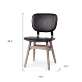 Set Of Two Black And Brown Upholstered Faux leather Open Back Side Chairs - Homeroots - Flyclothing LLC