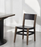 Black And Brown Metal and Wood Open Back Dining Side Chair - Homeroots
