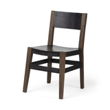 Black And Brown Metal and Wood Open Back Dining Side Chair - Homeroots