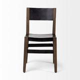 Black And Brown Metal and Wood Open Back Dining Side Chair - Homeroots