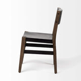 Black And Brown Metal and Wood Open Back Dining Side Chair - Homeroots - Flyclothing LLC