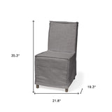 Set Of Two Gray And Brown Slipcovered Wood Parsons Chairs - Homeroots - Flyclothing LLC