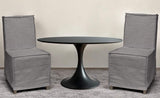Set Of Two Gray And Brown Slipcovered Wood Parsons Chairs - Homeroots - Flyclothing LLC