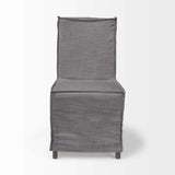 Set Of Two Gray And Brown Slipcovered Wood Parsons Chairs - Homeroots - Flyclothing LLC
