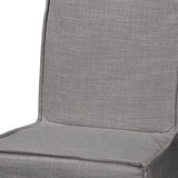 Set Of Two Gray And Brown Slipcovered Wood Parsons Chairs - Homeroots
