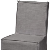 Set Of Two Gray And Brown Slipcovered Wood Parsons Chairs - Homeroots - Flyclothing LLC