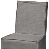 Set Of Two Gray And Brown Slipcovered Wood Parsons Chairs - Homeroots - Flyclothing LLC