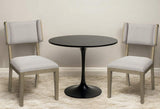 Set Of Two Light Gray And Brown Upholstered Fabric Open Back Side Chairs - Homeroots - Flyclothing LLC