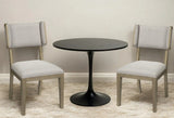 Set Of Two Light Gray And Brown Upholstered Fabric Open Back Side Chairs - Homeroots