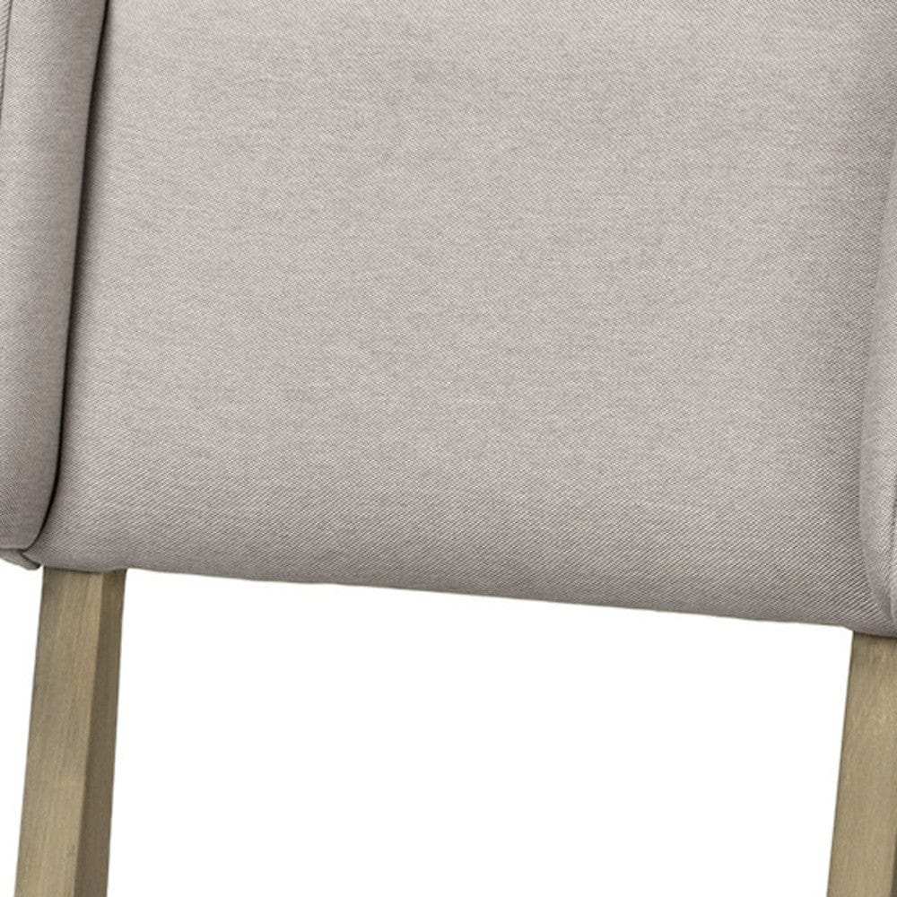 Set Of Two Light Gray And Brown Upholstered Fabric Open Back Side Chairs - Homeroots - Flyclothing LLC