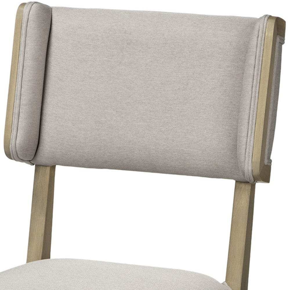 Set Of Two Light Gray And Brown Upholstered Fabric Open Back Side Chairs - Homeroots - Flyclothing LLC