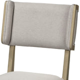 Set Of Two Light Gray And Brown Upholstered Fabric Open Back Side Chairs - Homeroots