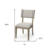 Set Of Two Light Gray And Brown Upholstered Fabric Open Back Side Chairs - Homeroots - Flyclothing LLC