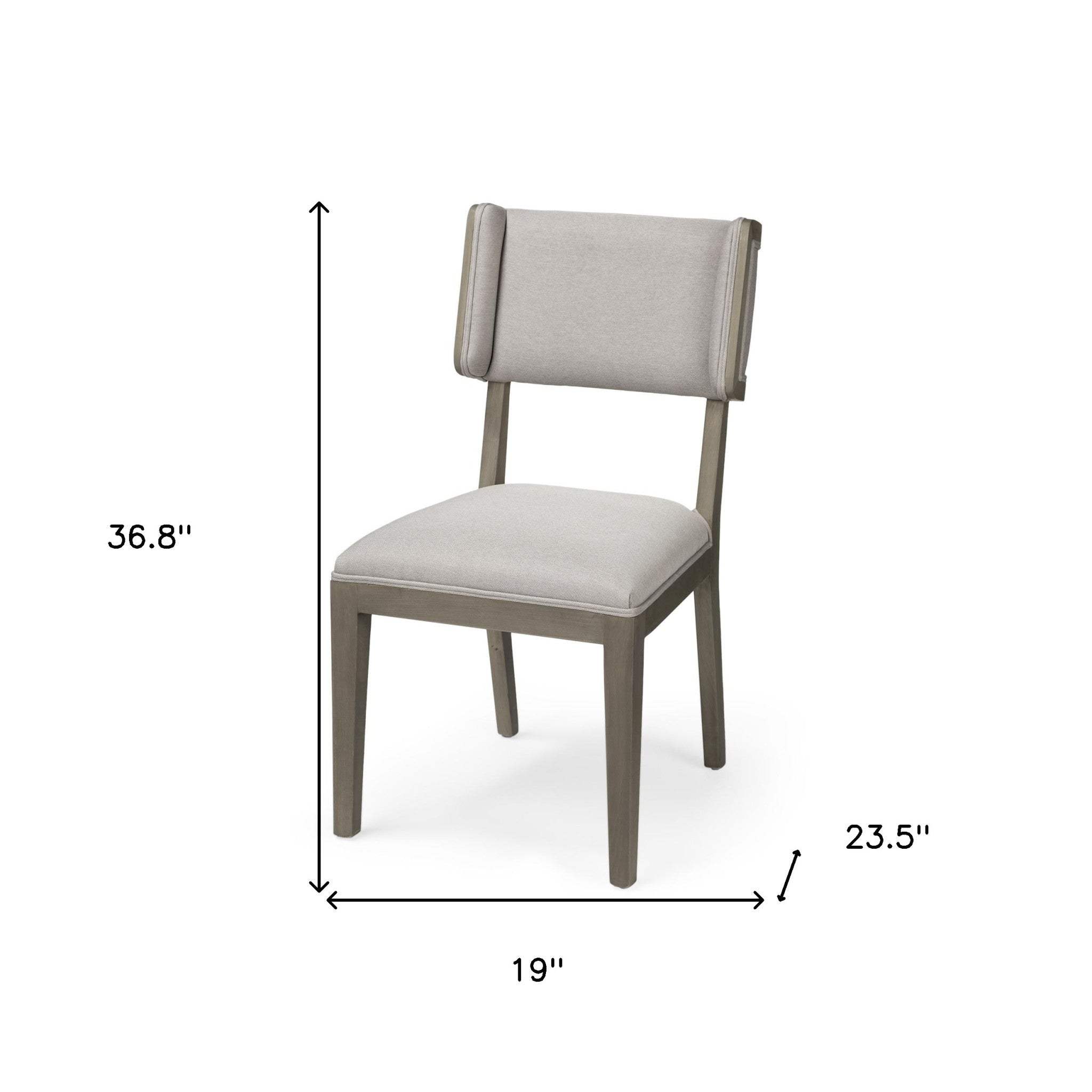 Set Of Two Brown And Light Gray Upholstered Fabric Open Back Side Chairs - Homeroots - Flyclothing LLC