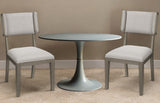 Set Of Two Brown And Light Gray Upholstered Fabric Open Back Side Chairs - Homeroots