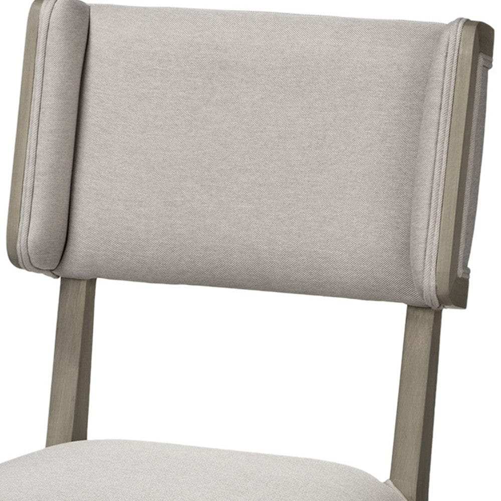 Set Of Two Brown And Light Gray Upholstered Fabric Open Back Side Chairs - Homeroots - Flyclothing LLC