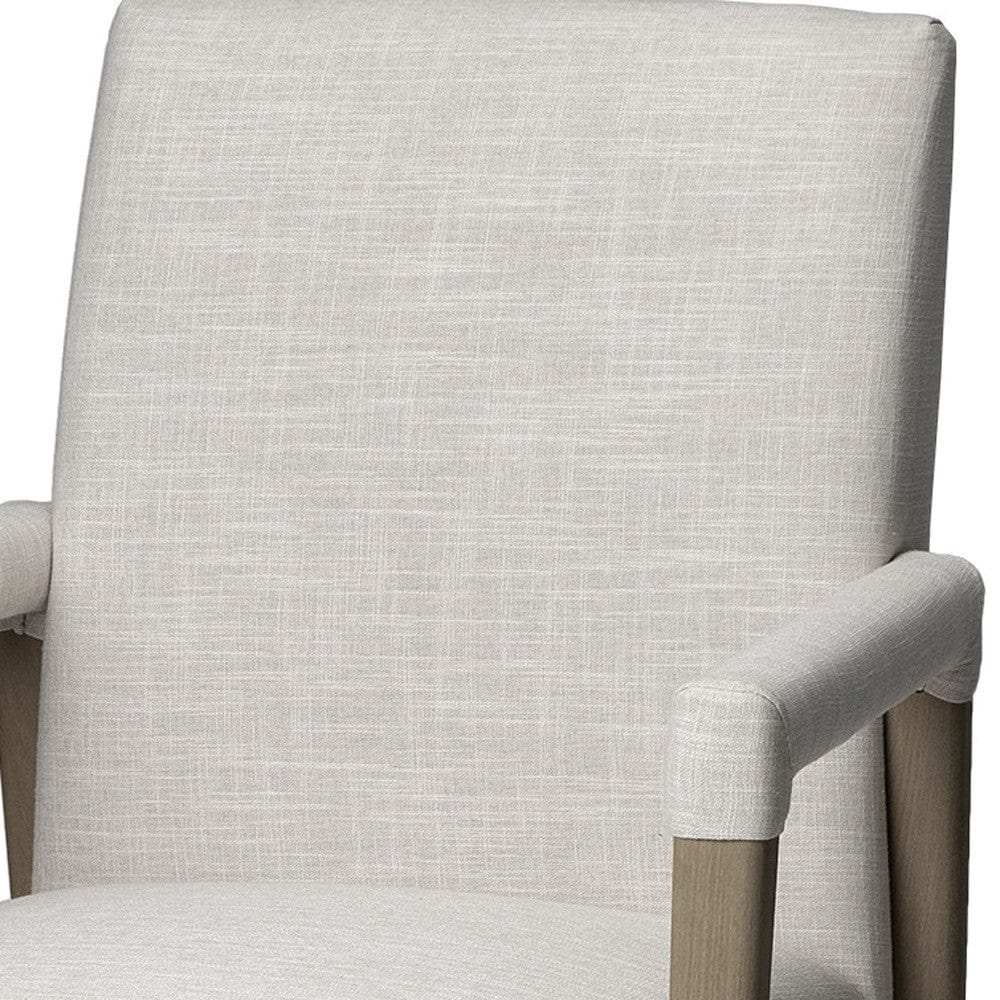 Cream And Brown Upholstered Fabric King Louis Back Dining Arm Chair - Homeroots - Flyclothing LLC