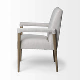 Cream And Brown Upholstered Fabric King Louis Back Dining Arm Chair - Homeroots - Flyclothing LLC