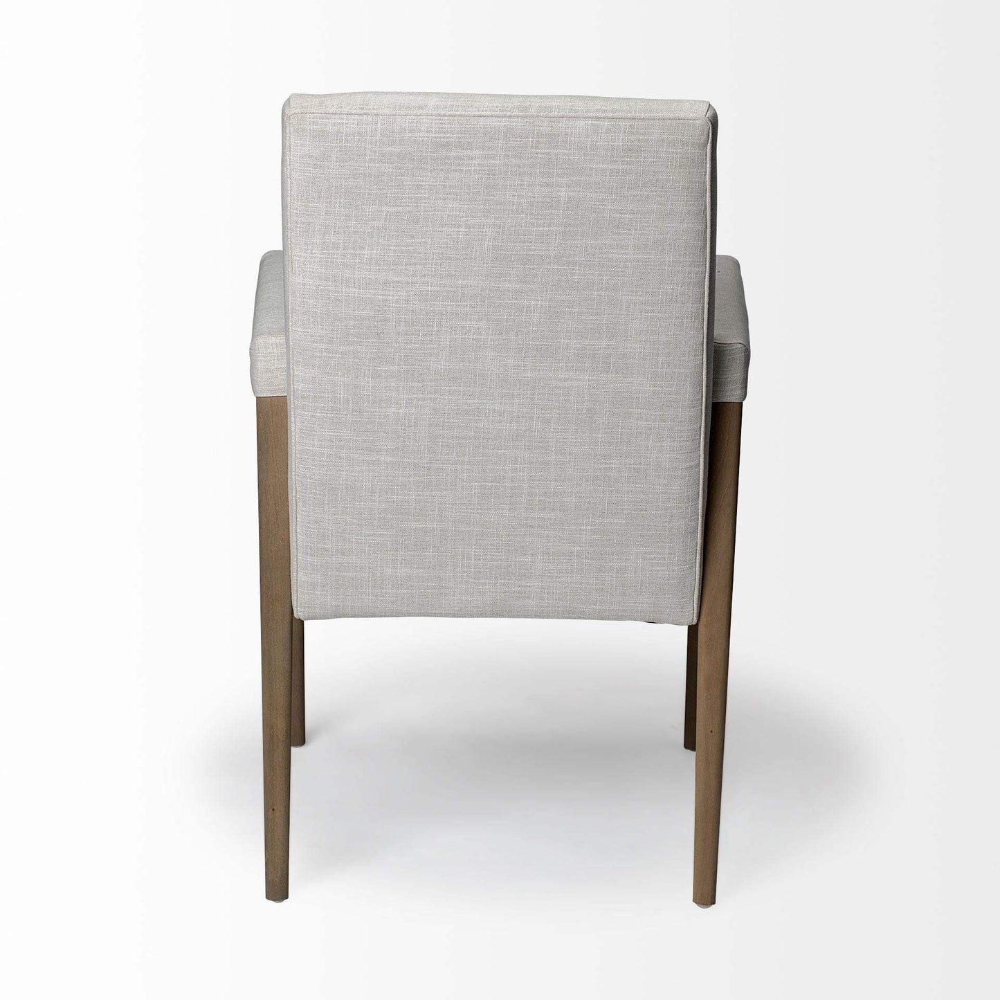 Cream And Brown Upholstered Fabric King Louis Back Dining Arm Chair - Homeroots - Flyclothing LLC