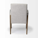 Cream And Brown Upholstered Fabric King Louis Back Dining Arm Chair - Homeroots - Flyclothing LLC