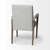 Cream And Brown Upholstered Fabric King Louis Back Dining Arm Chair - Homeroots - Flyclothing LLC
