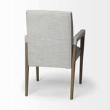 Cream And Brown Upholstered Fabric King Louis Back Dining Arm Chair - Homeroots - Flyclothing LLC