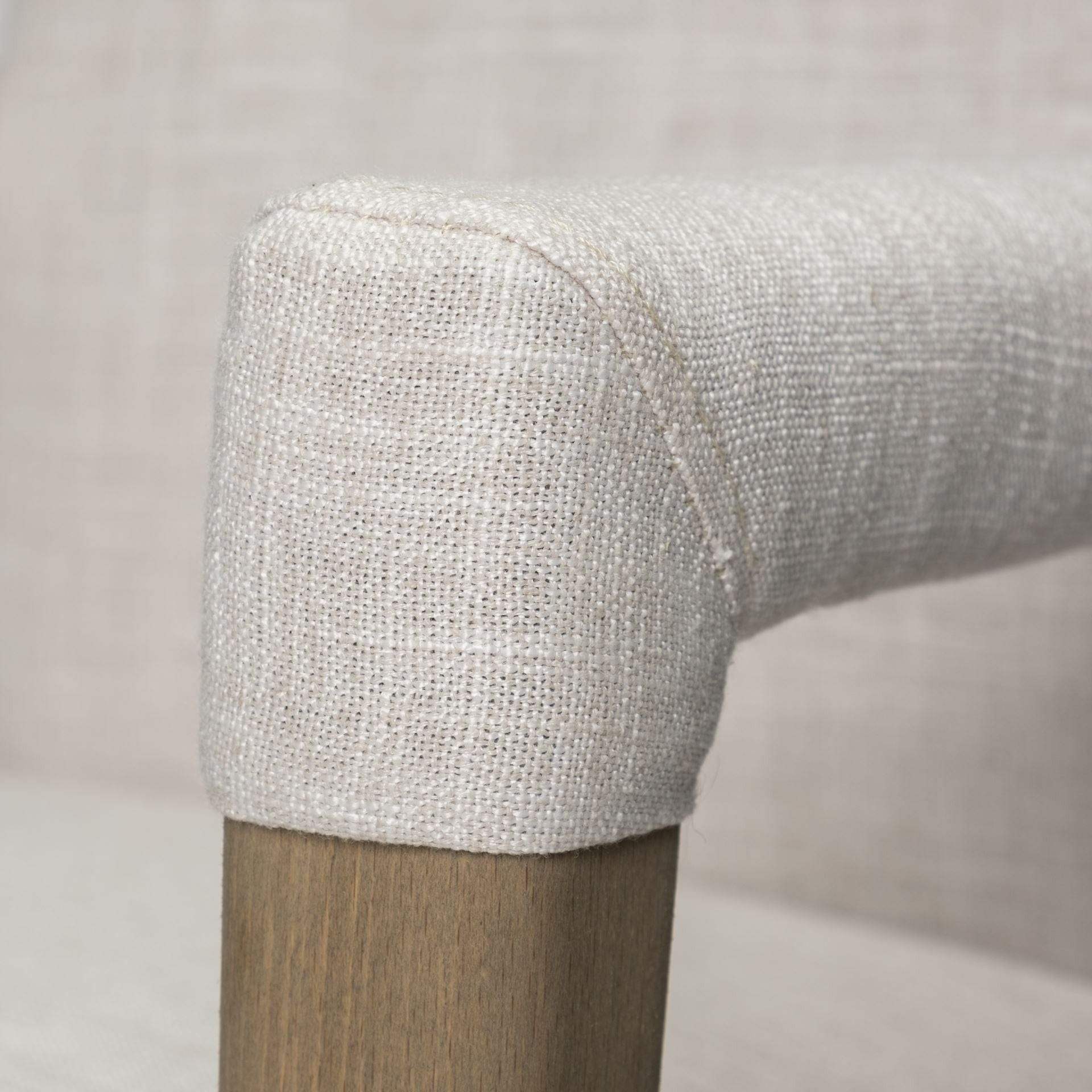 Cream And Brown Upholstered Fabric King Louis Back Dining Arm Chair - Homeroots - Flyclothing LLC