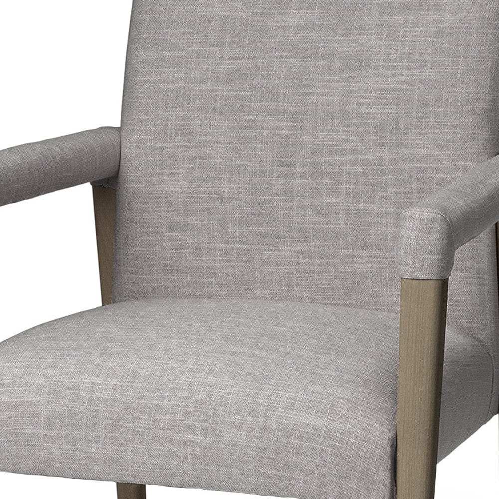 Gray And Brown Upholstered Fabric King Louis Back Dining Arm Chair - Homeroots - Flyclothing LLC