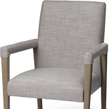 Gray And Brown Upholstered Fabric King Louis Back Dining Arm Chair - Homeroots - Flyclothing LLC