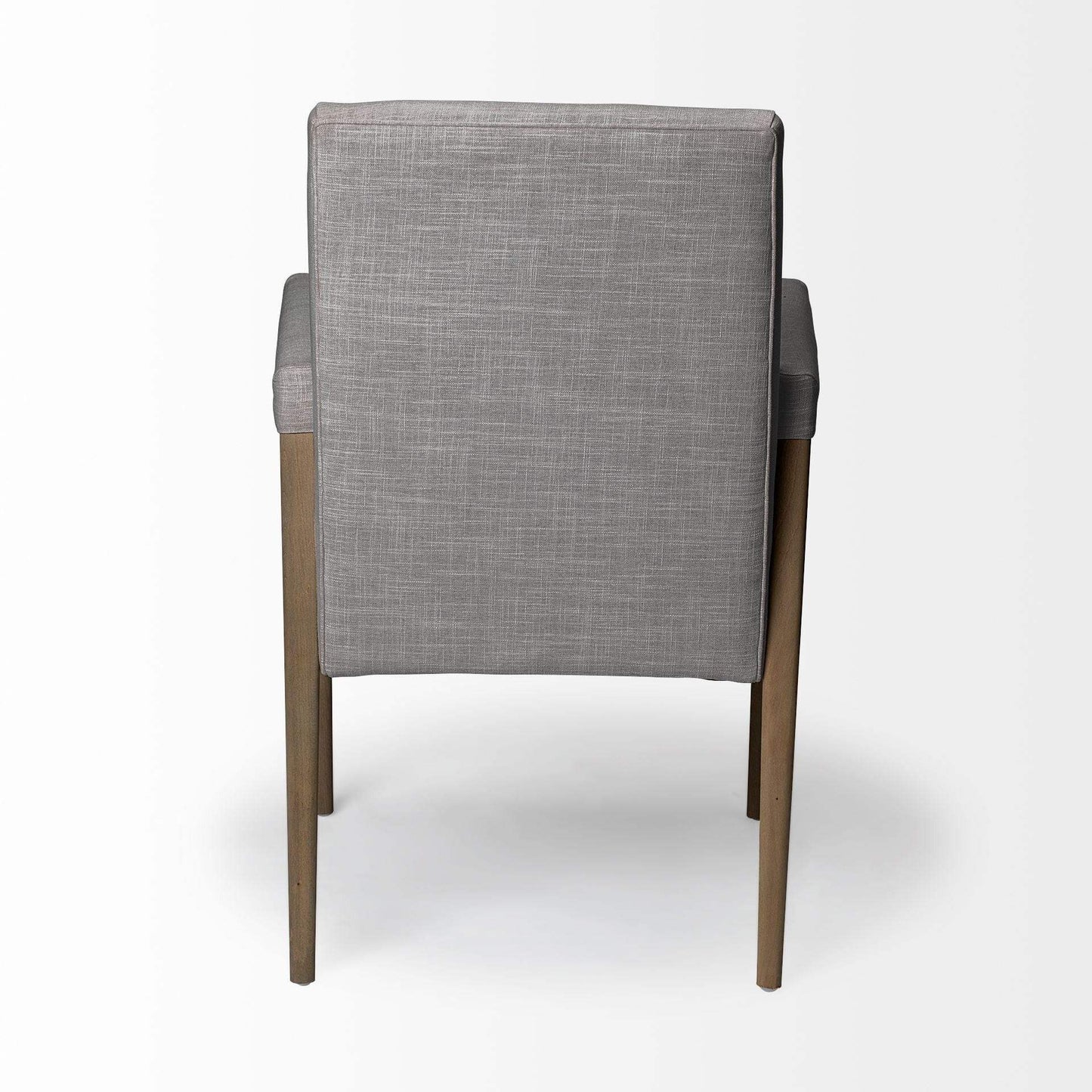Gray And Brown Upholstered Fabric King Louis Back Dining Arm Chair - Homeroots - Flyclothing LLC