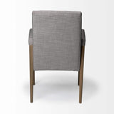 Gray And Brown Upholstered Fabric King Louis Back Dining Arm Chair - Homeroots - Flyclothing LLC